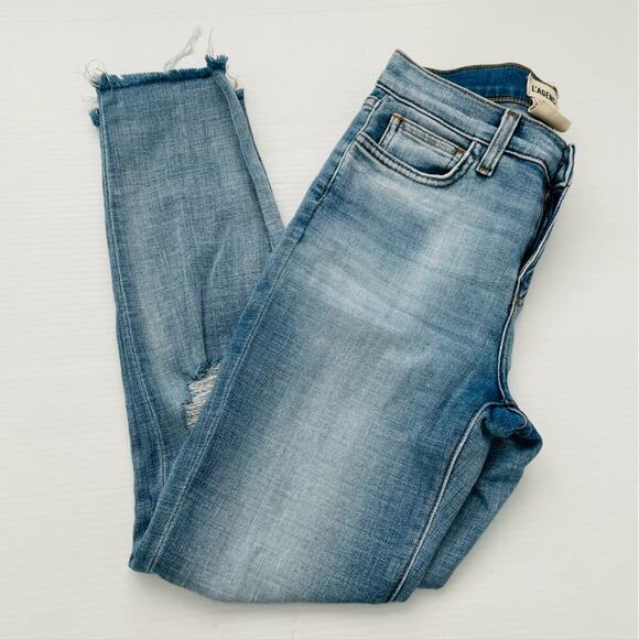 L’AGENCE skinny distressed crop length jeans size 24 - Picture 2 of 13